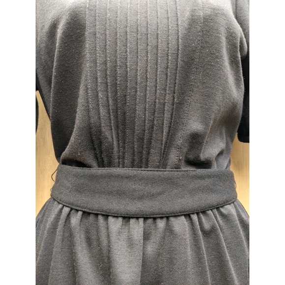 Vintage Lanz black short sleeve crew neck midi dress 10 - Picture 2 of 5